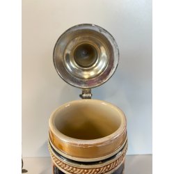 COPPIA BOCCALE BIRRA CERAMICA VINTAGE LIDED BEER STAIN Reinhold Markelbach '70