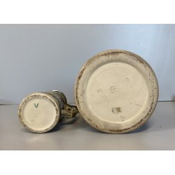 COPPIA BOCCALE BIRRA CERAMICA VINTAGE LIDED BEER STAIN Reinhold Markelbach '70