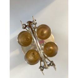 SET SERVIZIO per 4 UOVA ALLA COQUE BREAKFAST EGGS HOLDER METALLO ARGENTATO UK