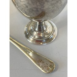 SET SERVIZIO per 4 UOVA ALLA COQUE BREAKFAST EGGS HOLDER METALLO ARGENTATO UK