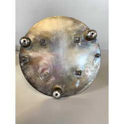 SET SERVIZIO per 4 UOVA ALLA COQUE BREAKFAST EGGS HOLDER METALLO ARGENTATO UK