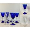 Lotto n° 10 CALICI BLU COBALTO e TRASPARENTE BICCHIERI ø 7,2 x 17,5 cm/h