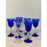 Lotto n° 10 CALICI BLU COBALTO e TRASPARENTE BICCHIERI ø 7,2 x 17,5 cm/h