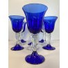 Lotto n° 10 CALICI BLU COBALTO e TRASPARENTE BICCHIERI ø 7,2 x 17,5 cm/h