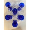 Lotto n° 10 CALICI BLU COBALTO e TRASPARENTE BICCHIERI ø 7,2 x 17,5 cm/h