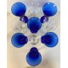 Lotto n° 10 CALICI BLU COBALTO e TRASPARENTE BICCHIERI ø 7,2 x 17,5 cm/h