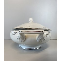 ZUPPIERA RISOTTIERA LEGUMIERA CERAMICA RICHARD GINORI DECORO ARGENTATO ART DECO