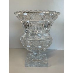 GRANDE COPPA CENTROTAVOLA CRISTALLO BOEMIA MOLATO BOWL CUP ø 25 x 28 cm/h 1960