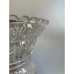 GRANDE COPPA CENTROTAVOLA CRISTALLO BOEMIA MOLATO BOWL CUP ø 25 x 28 cm/h 1960