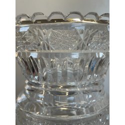 GRANDE COPPA CENTROTAVOLA CRISTALLO BOEMIA MOLATO BOWL CUP ø 25 x 28 cm/h 1960