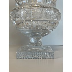 GRANDE COPPA CENTROTAVOLA CRISTALLO BOEMIA MOLATO BOWL CUP ø 25 x 28 cm/h 1960