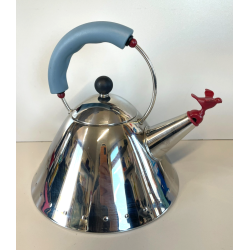 TEIERA BOLLITORE ALESSI 9093 INOX UCCELLO MANICO DESIGN VINTAGE MICHAEL GRAVES