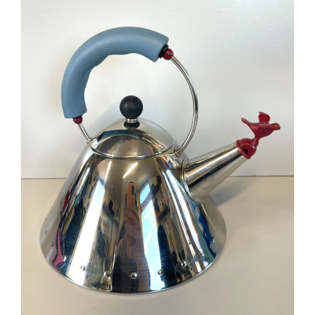 TEIERA BOLLITORE ALESSI 9093 INOX UCCELLO MANICO DESIGN VINTAGE MICHAEL GRAVES
