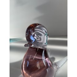 COPPIA UCCELLINI VETRO DI MURANO BIRDS GLASS VINTAGE ANNI 70 PURPLE SKY BLUE h11