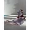 COPPIA UCCELLINI VETRO DI MURANO BIRDS GLASS VINTAGE ANNI 70 PURPLE SKY BLUE h11