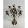 ANTICO GRANDE CANDELABRO METALLO ARGENTATO FIRMATO BROGGI 5 LUMI EPOCA '900
