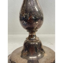 ANTICO GRANDE CANDELABRO METALLO ARGENTATO FIRMATO BROGGI 5 LUMI EPOCA '900