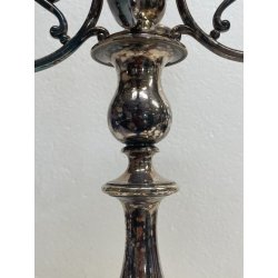 ANTICO GRANDE CANDELABRO METALLO ARGENTATO FIRMATO BROGGI 5 LUMI EPOCA '900