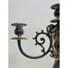 ANTICO GRANDE CANDELABRO METALLO ARGENTATO FIRMATO BROGGI 5 LUMI EPOCA '900