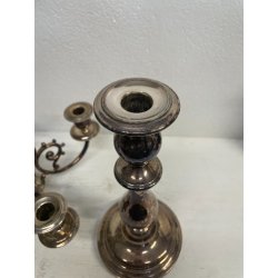 ANTICO GRANDE CANDELABRO METALLO ARGENTATO FIRMATO BROGGI 5 LUMI EPOCA '900