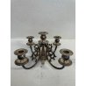 ANTICO GRANDE CANDELABRO METALLO ARGENTATO FIRMATO BROGGI 5 LUMI EPOCA '900