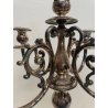 ANTICO GRANDE CANDELABRO METALLO ARGENTATO FIRMATO BROGGI 5 LUMI EPOCA '900