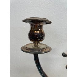 ANTICO GRANDE CANDELABRO METALLO ARGENTATO FIRMATO BROGGI 5 LUMI EPOCA '900