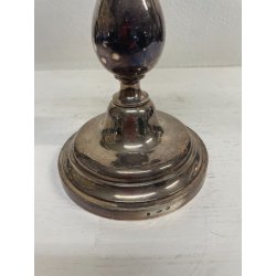 ANTICO GRANDE CANDELABRO METALLO ARGENTATO FIRMATO BROGGI 5 LUMI EPOCA '900