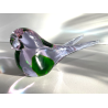 UCCELLO VETRO DI MURANO BIRD GLASS VINTAGE ANNI 70 PURPLE GREEN h 11 CM ITALIA