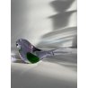 UCCELLO VETRO DI MURANO BIRD GLASS VINTAGE ANNI 70 PURPLE GREEN h 11 CM ITALIA