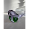 UCCELLO VETRO DI MURANO BIRD GLASS VINTAGE ANNI 70 PURPLE GREEN h 11 CM ITALIA