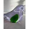 UCCELLO VETRO DI MURANO BIRD GLASS VINTAGE ANNI 70 PURPLE GREEN h 11 CM ITALIA