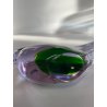 UCCELLO VETRO DI MURANO BIRD GLASS VINTAGE ANNI 70 PURPLE GREEN h 11 CM ITALIA