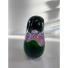 UCCELLO VETRO DI MURANO BIRD GLASS VINTAGE ANNI 70 PURPLE GREEN h 11 CM ITALIA