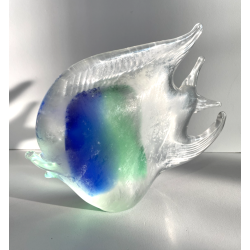 ANTICO PESCE VETRO DI MURANO FIRMATO LA MURRINA VINTAGE ANNI 60 h 17 CM ITALIA