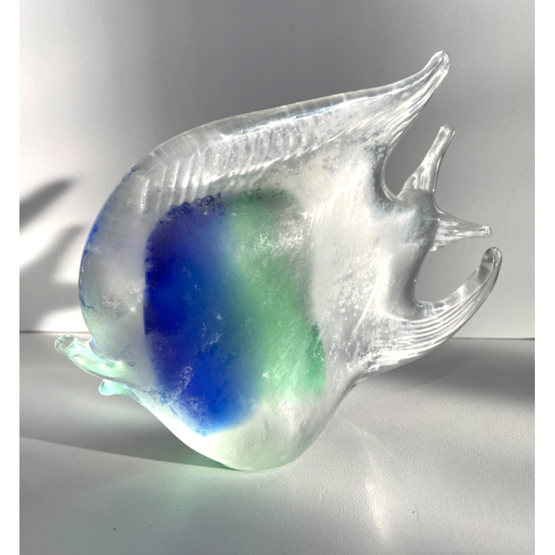 ANTICO PESCE VETRO DI MURANO FIRMATO LA MURRINA VINTAGE ANNI 60 h 17 CM ITALIA
