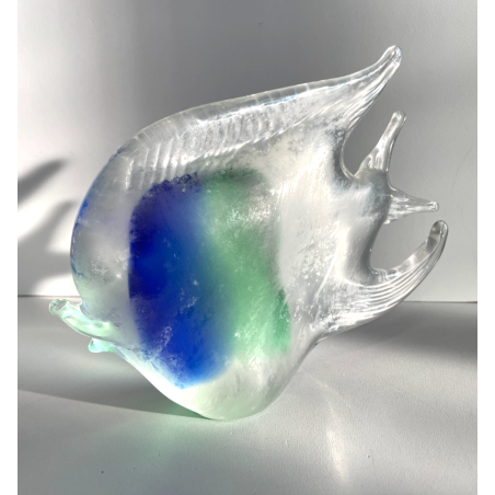 ANTICO PESCE VETRO DI MURANO FIRMATO LA MURRINA VINTAGE ANNI 60 h 17 CM ITALIA