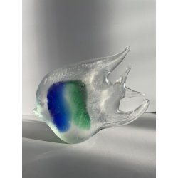 ANTICO PESCE VETRO DI MURANO FIRMATO LA MURRINA VINTAGE ANNI 60 h 17 CM ITALIA