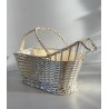 CESTINO INTRECCIO VIMINI Christofle Francia  PORTABOTTIGLIA ARGENTATO VINTAGE