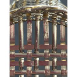 CESTINO INTRECCIO VIMINI Christofle Francia  PORTABOTTIGLIA ARGENTATO VINTAGE