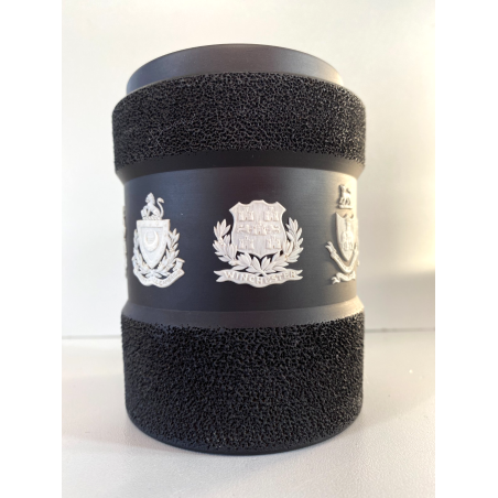 BARATTOLO PER TABACCO JASPERWARE Wedgwood BASALTO NERO STEMMI BIANCHI RILIEVO