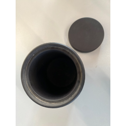 BARATTOLO PER TABACCO JASPERWARE Wedgwood BASALTO NERO STEMMI BIANCHI RILIEVO