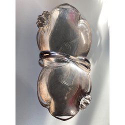 CESTINO VASSOIO Art Nouveau METALLO ARGENTATO Juventa Prima Metal PRIMO '900