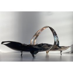 CESTINO VASSOIO Art Nouveau METALLO ARGENTATO Juventa Prima Metal PRIMO '900