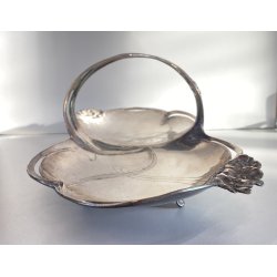 CESTINO VASSOIO Art Nouveau METALLO ARGENTATO Juventa Prima Metal PRIMO '900