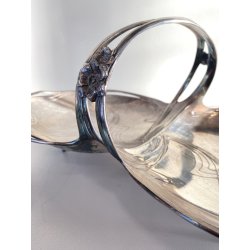 CESTINO VASSOIO Art Nouveau METALLO ARGENTATO Juventa Prima Metal PRIMO '900