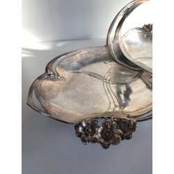 CESTINO VASSOIO Art Nouveau METALLO ARGENTATO Juventa Prima Metal PRIMO '900