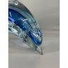 DELFINO VETRO DI MURANO DOLPHIN GLASS VINTAGE ANNI 70 SKY BLUE h 10,5 CM ITALIA