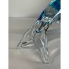 DELFINO VETRO DI MURANO DOLPHIN GLASS VINTAGE ANNI 70 SKY BLUE h 10,5 CM ITALIA