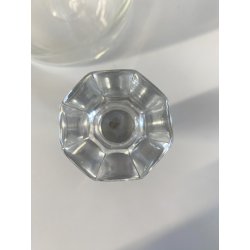 BOTTIGLIA DECANTER VINTAGE BOHEMIA CRISTALLO MOLATO DECORO DORATO ANNI '70